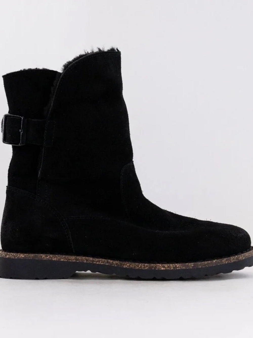 Birkenstock Women's Black Suede shearling boots 6.5 uppsala 37